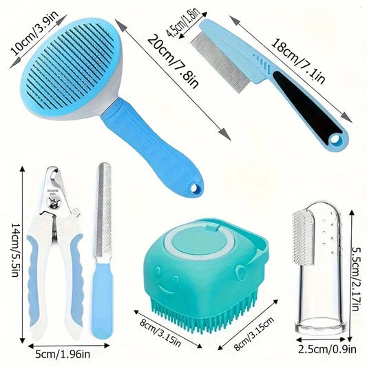 7-Pack Pet Grooming Kit for Dogs & Cats Chronoscape