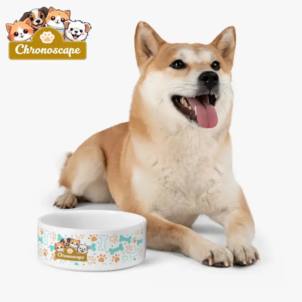 Chronoescape Pet Bowl β Cute Paw & Bone Dog Food Dish 16oz Pets