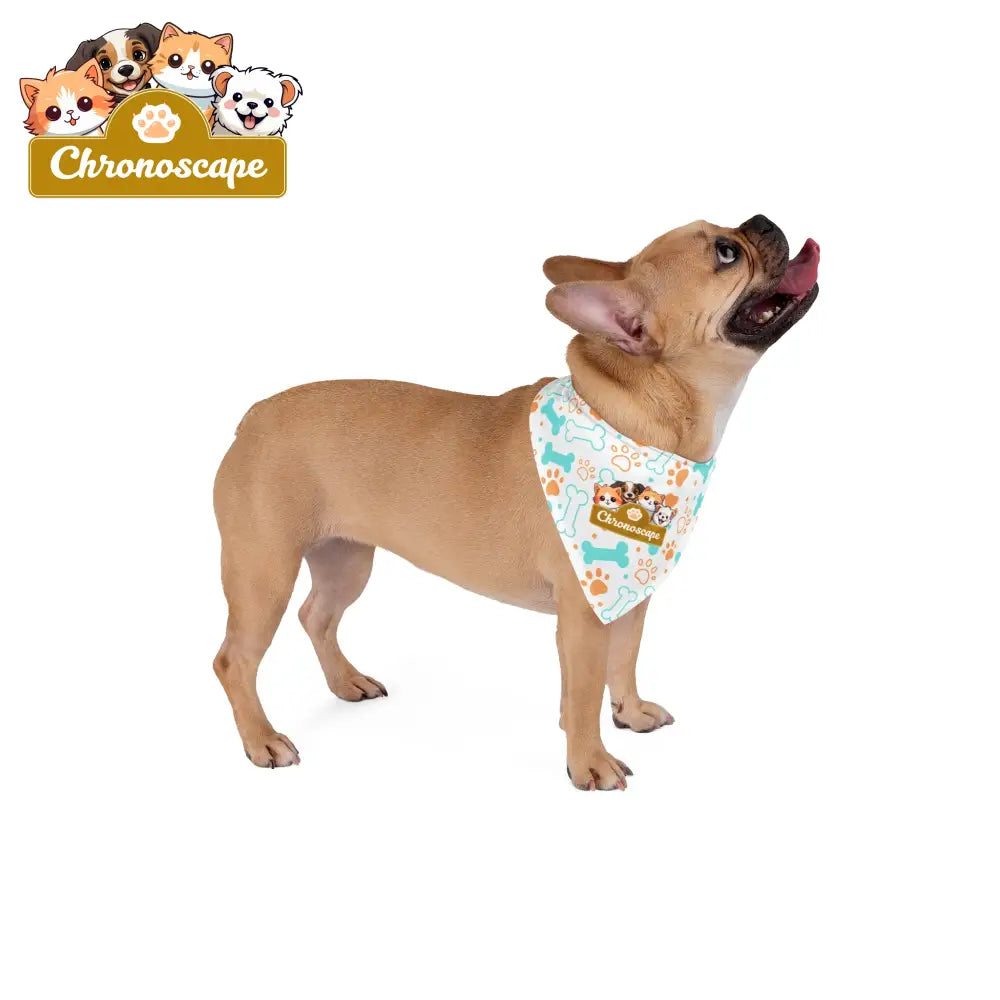 Dog Bandana — Cute Bones & Paws Pattern Pet Scarf 27’’ × 13’’ Pets