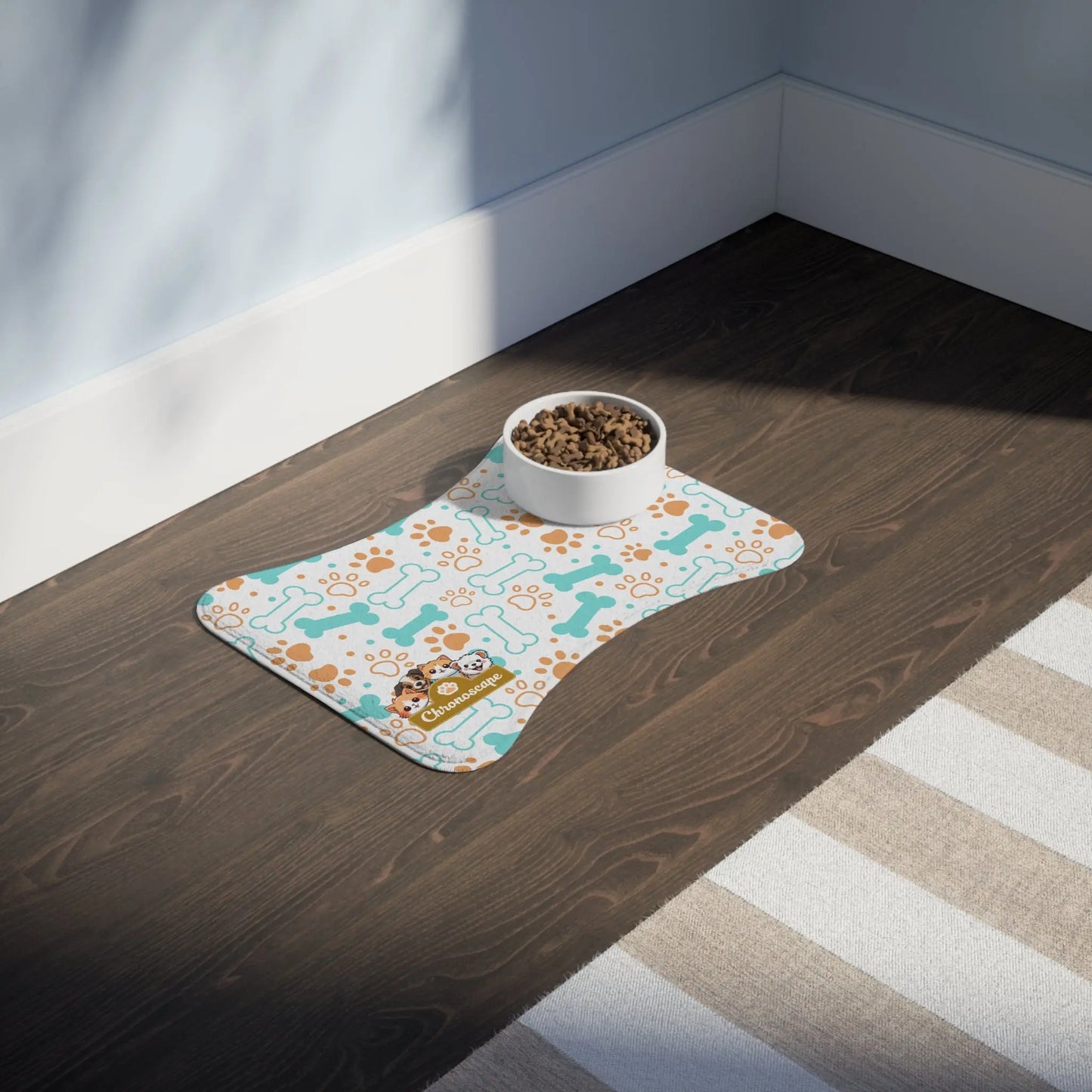 Chronoescape Pet Feeding Mat — Modern Waterproof Bowl Placemat Printify