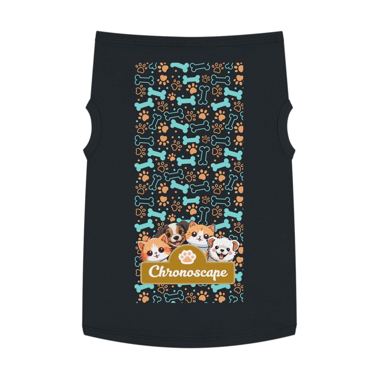 Dog Paw & Bones Pet Tank Top — 'Chronoscape' Cute Puppy Graphic Printify