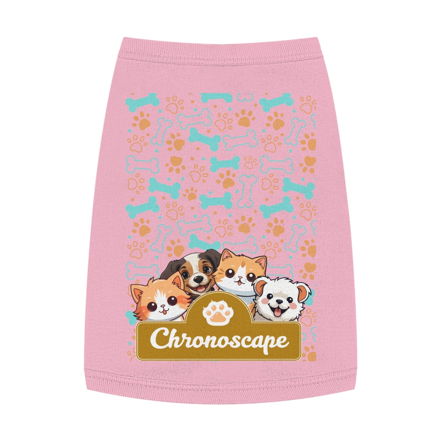 Dog Paw & Bones Pet Tank Top — 'Chronoscape' Cute Puppy Graphic Printify