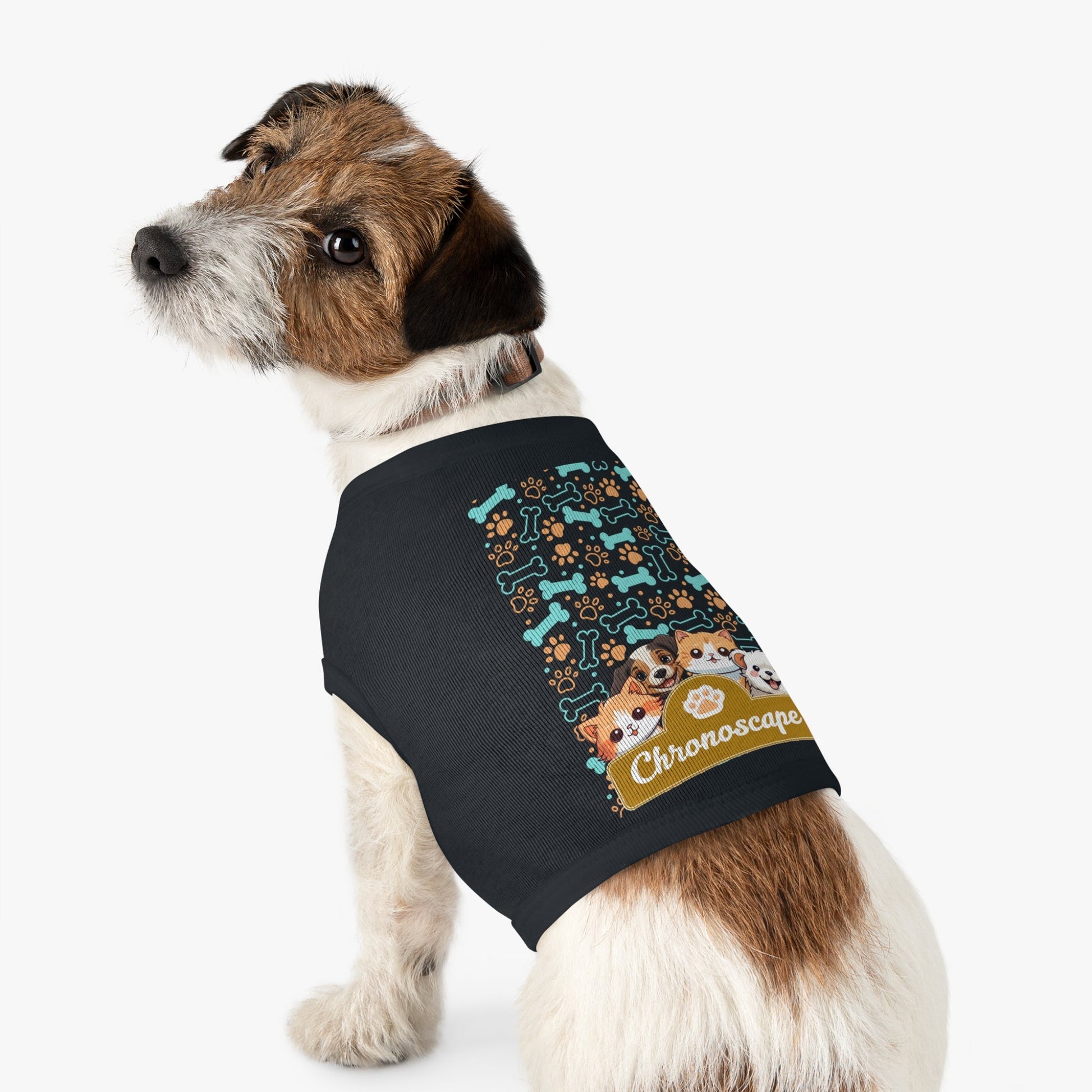Dog Paw & Bones Pet Tank Top — 'Chronoscape' Cute Puppy Graphic Printify