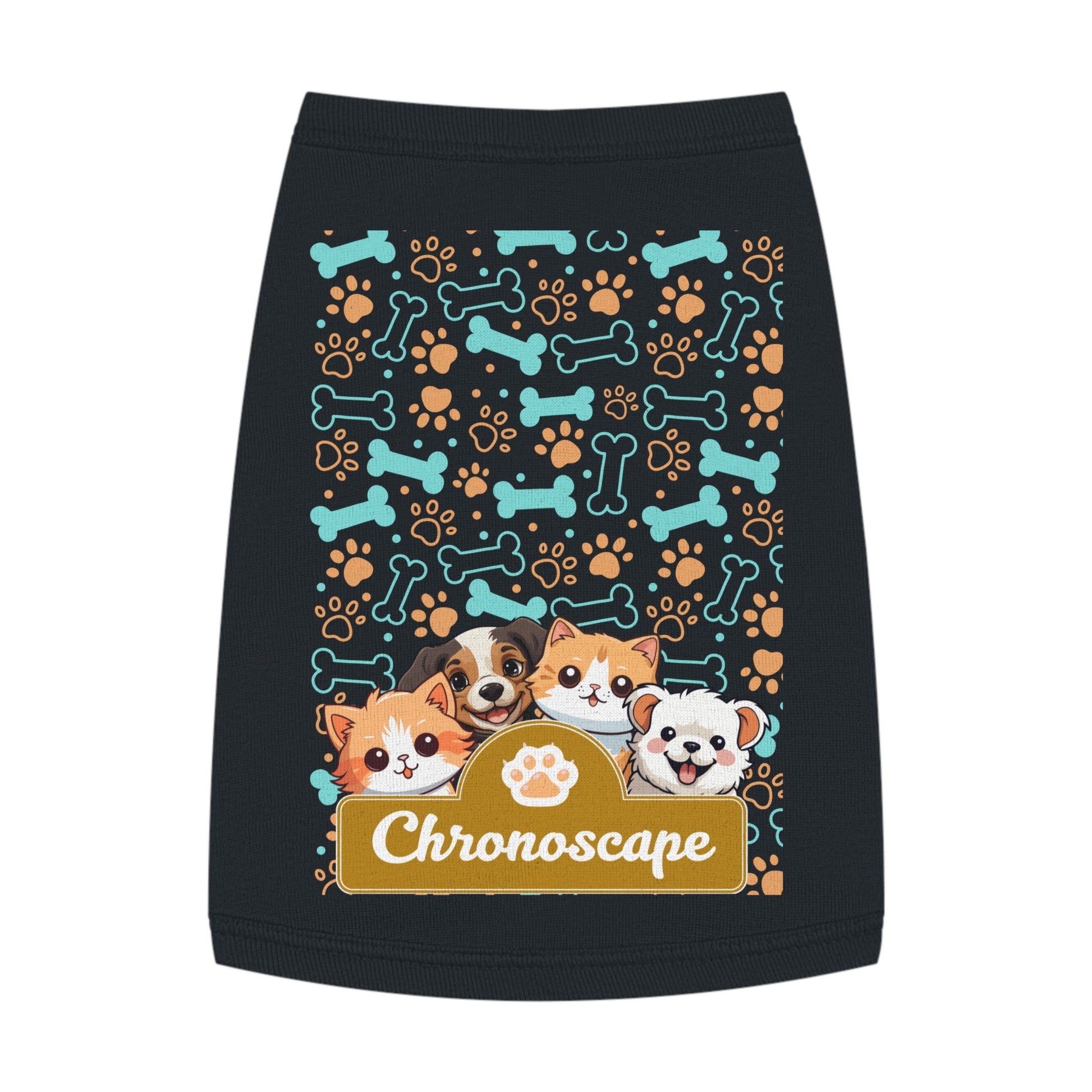 Dog Paw & Bones Pet Tank Top — 'Chronoscape' Cute Puppy Graphic Printify