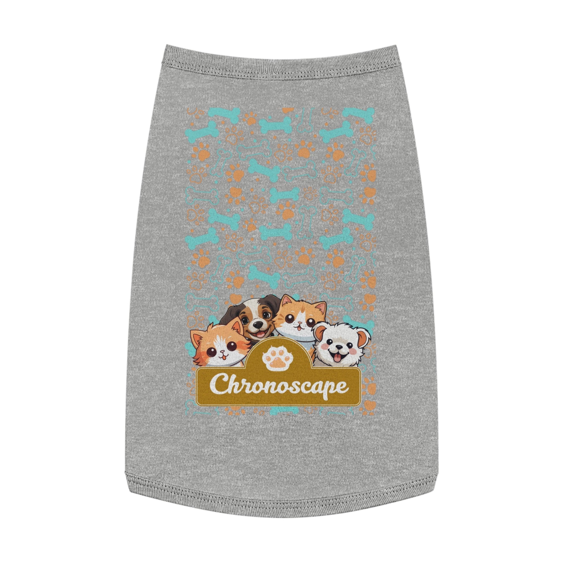 Dog Paw & Bones Pet Tank Top — 'Chronoscape' Cute Puppy Graphic Printify