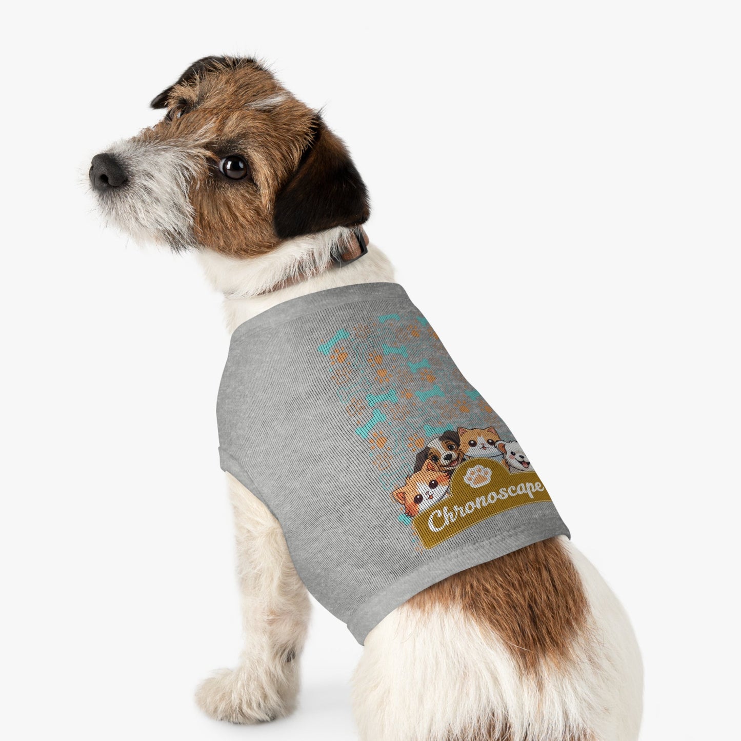 Dog Paw & Bones Pet Tank Top — 'Chronoscape' Cute Puppy Graphic Printify