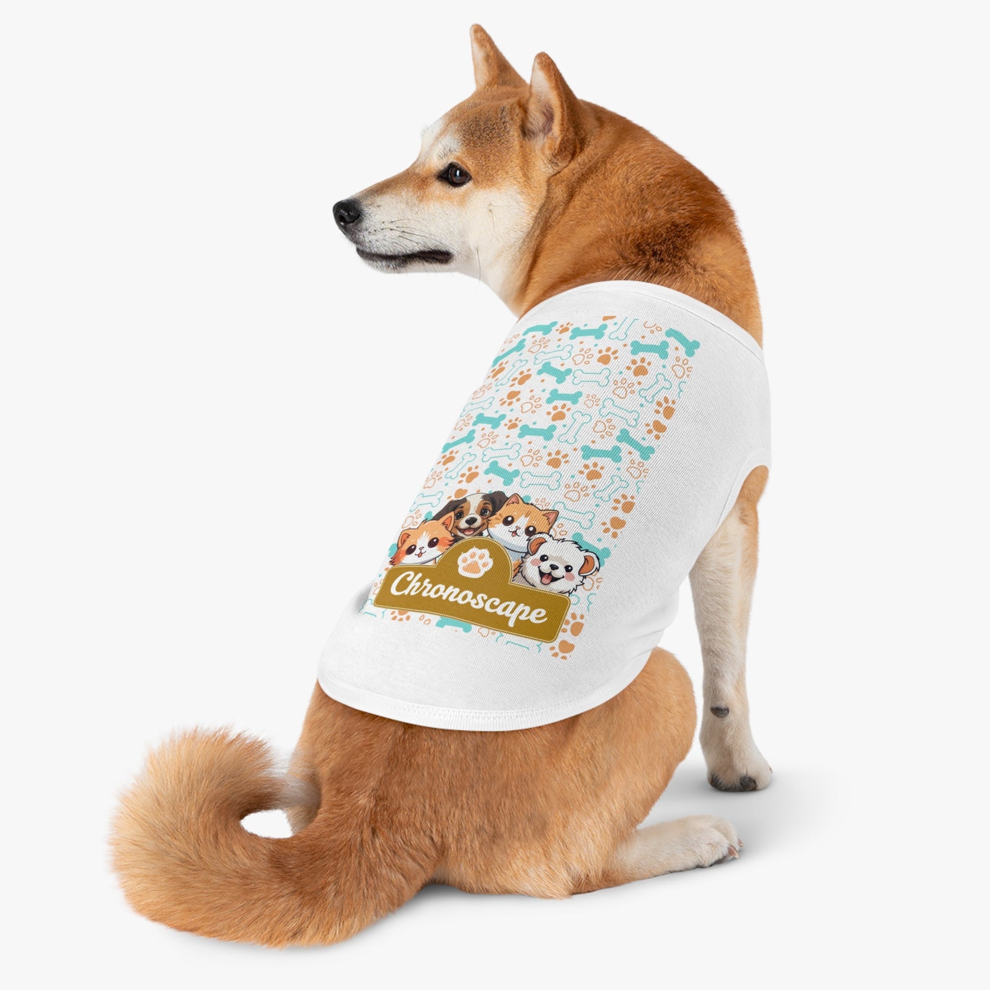 Dog Paw & Bones Pet Tank Top — 'Chronoscape' Cute Puppy Graphic Printify