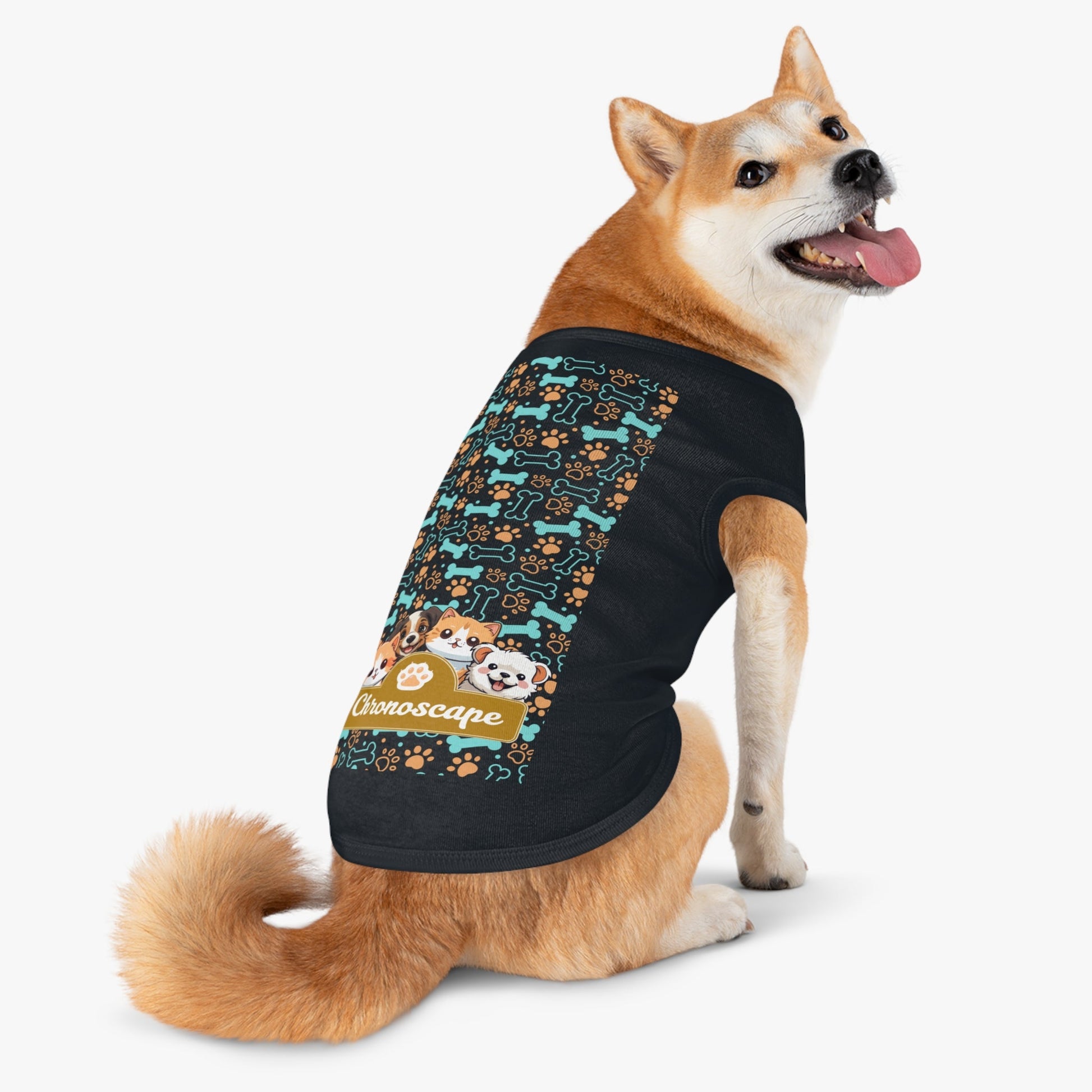 Dog Paw & Bones Pet Tank Top — 'Chronoscape' Cute Puppy Graphic Printify