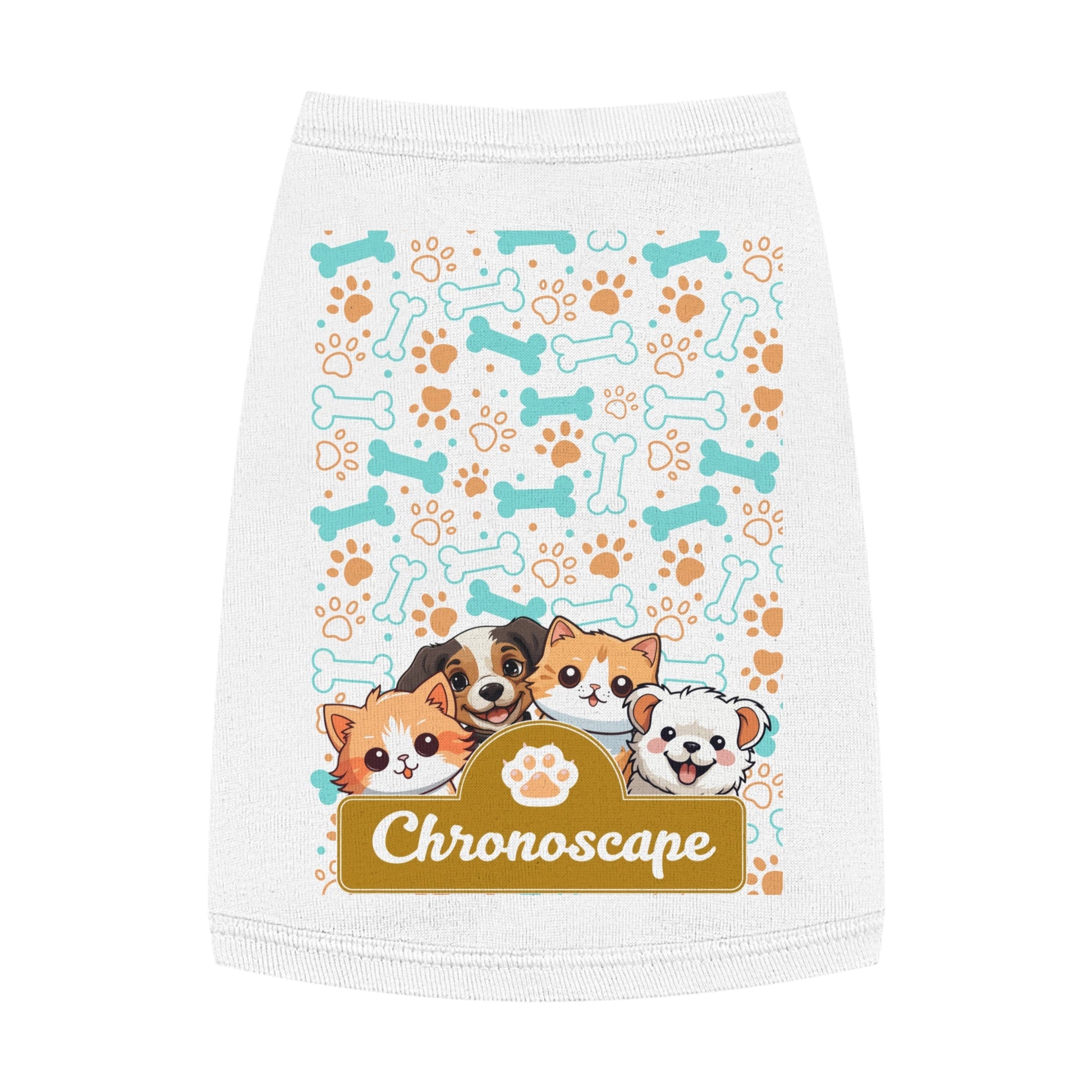 Dog Paw & Bones Pet Tank Top — 'Chronoscape' Cute Puppy Graphic Printify