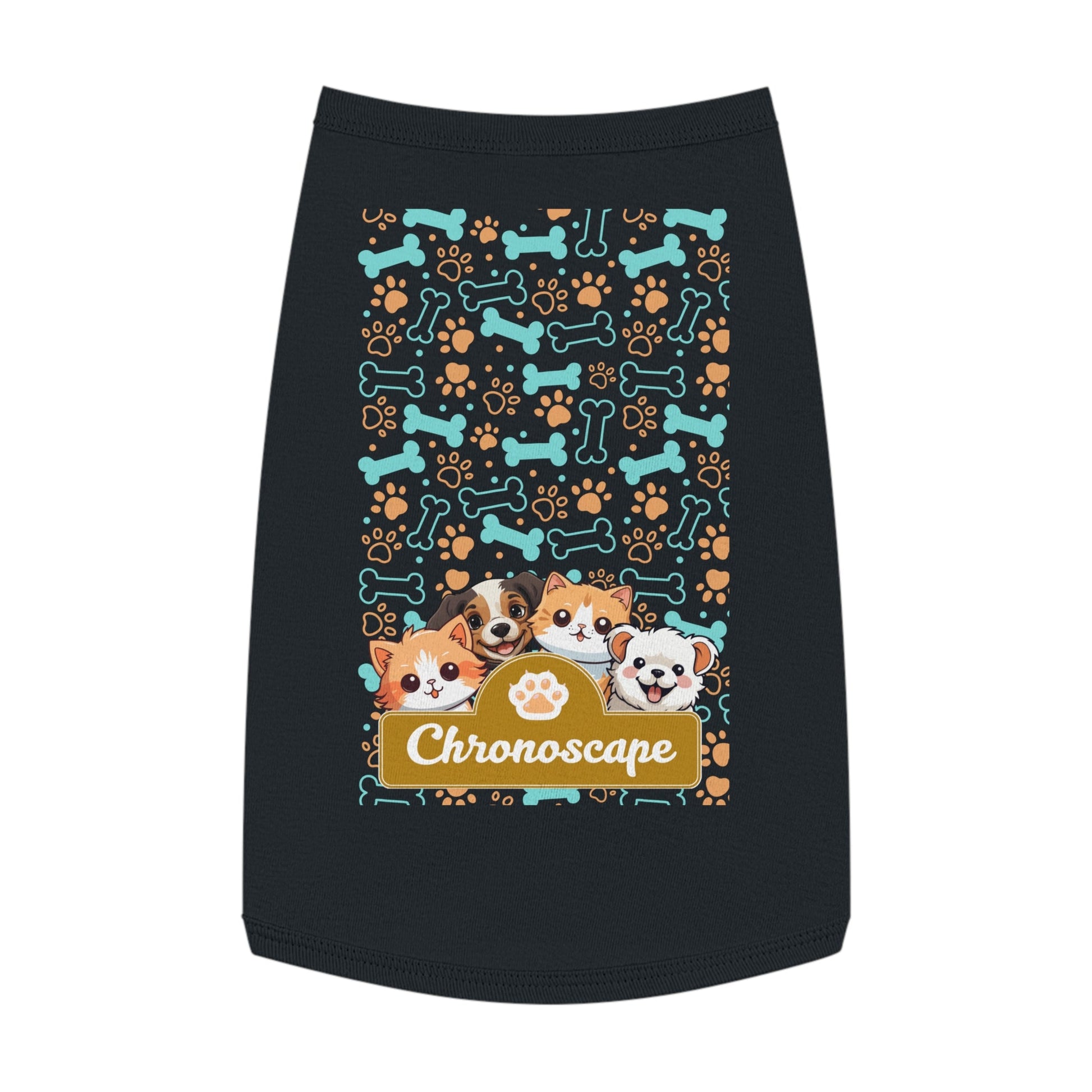 Dog Paw & Bones Pet Tank Top — 'Chronoscape' Cute Puppy Graphic Printify