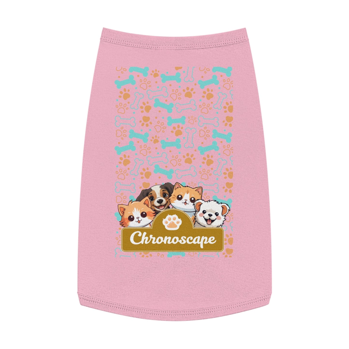 Dog Paw & Bones Pet Tank Top — 'Chronoscape' Cute Puppy Graphic Printify