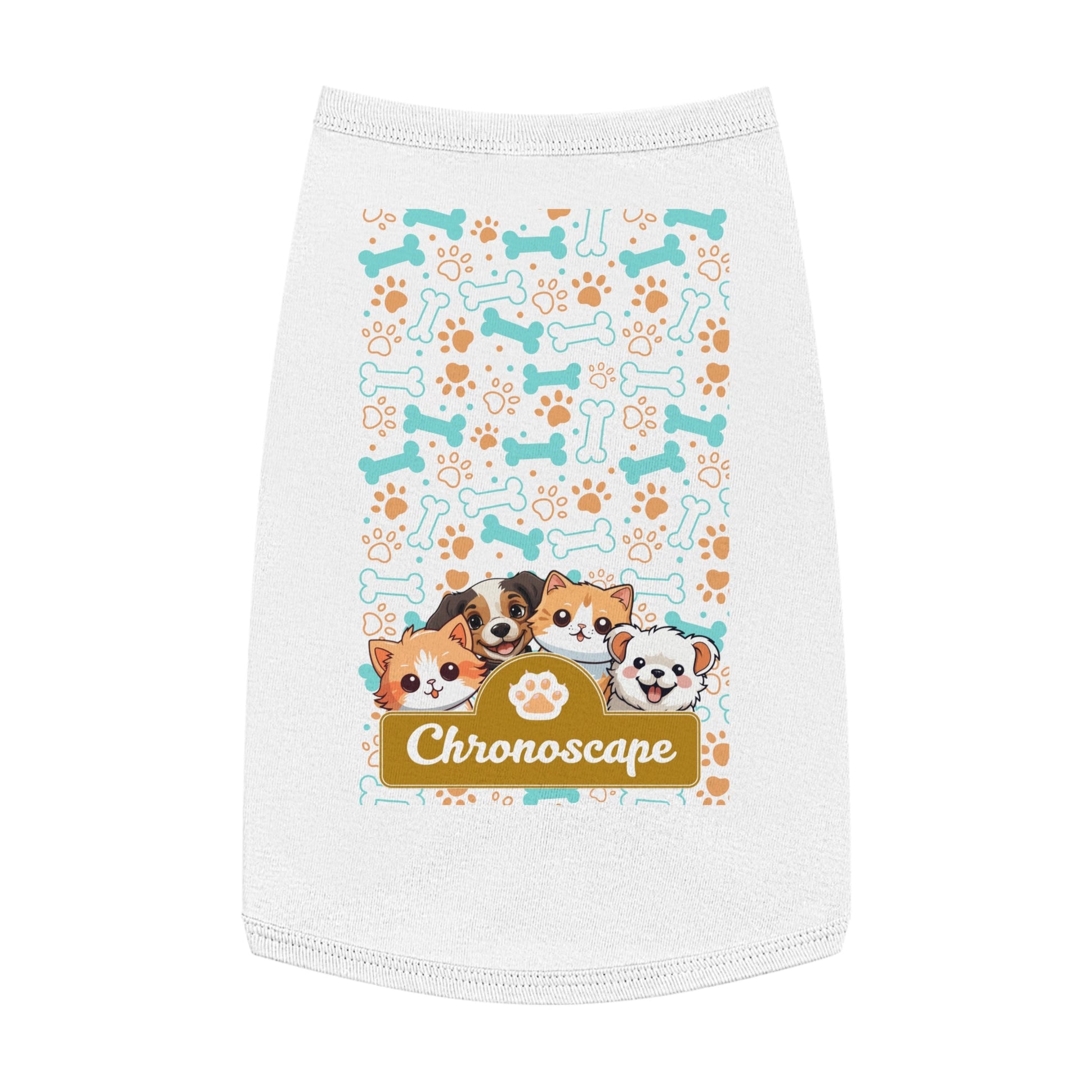 Dog Paw & Bones Pet Tank Top — 'Chronoscape' Cute Puppy Graphic Printify
