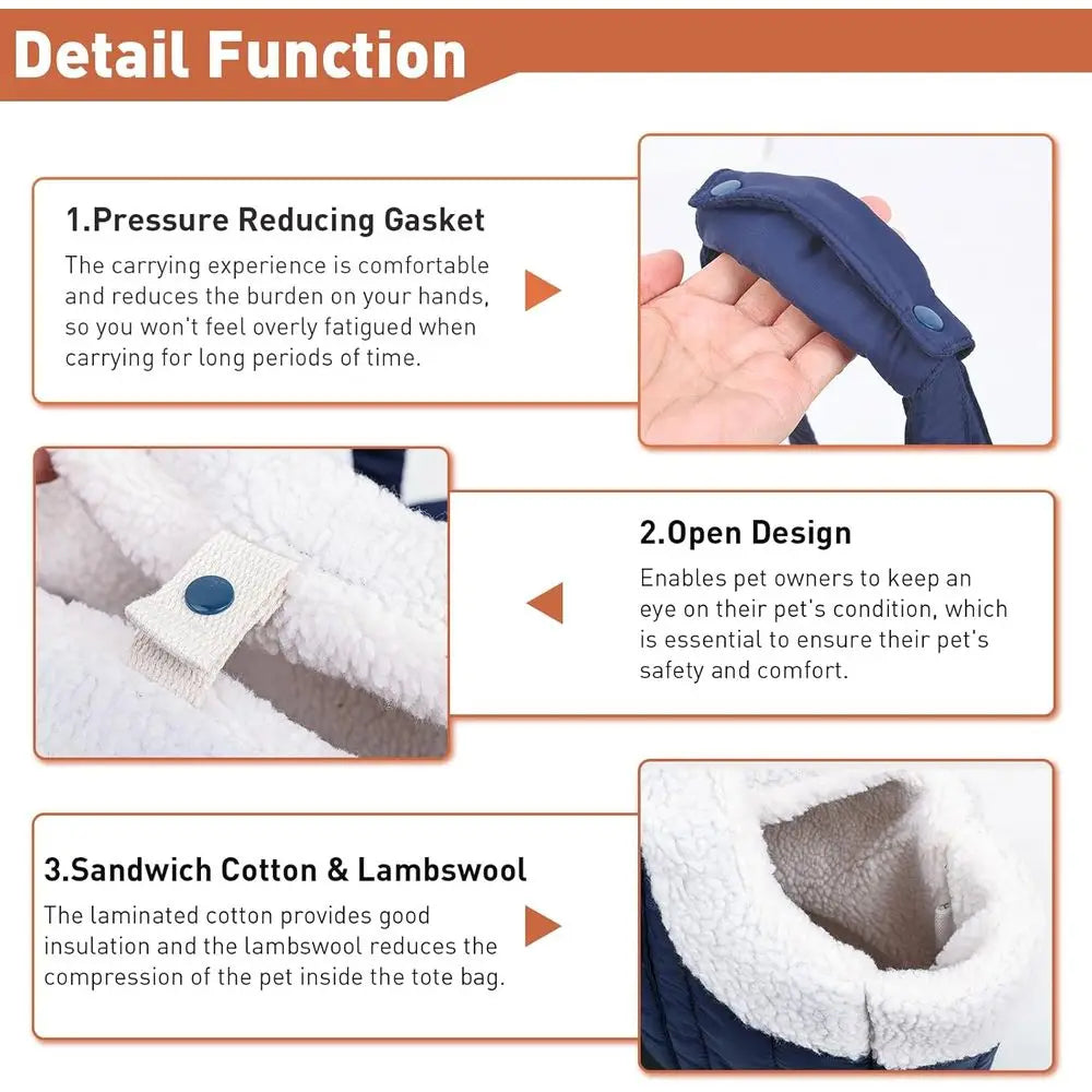 Winter Fleece Small Dog Carrier Purse with Harness Clip Chronoscape