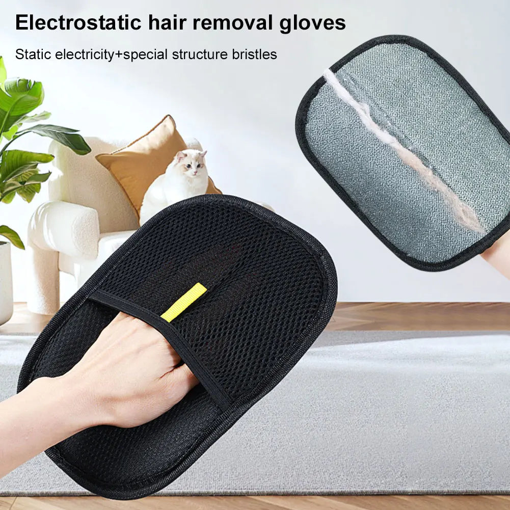 Double-Sided Pet Hair Remover Grooming Gloves Chronoscape