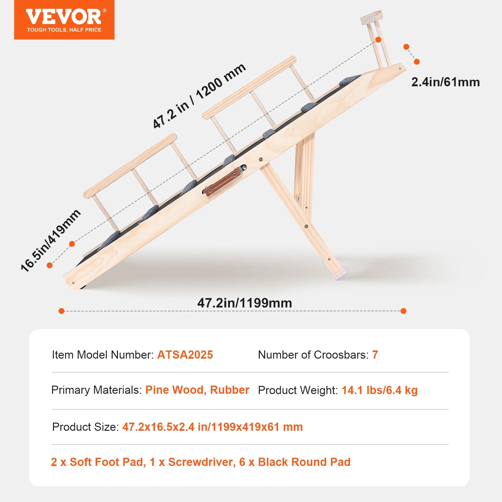 Foldable Adjustable Wooden Dog Ramp with Anti-Slip Surface Chronoscape