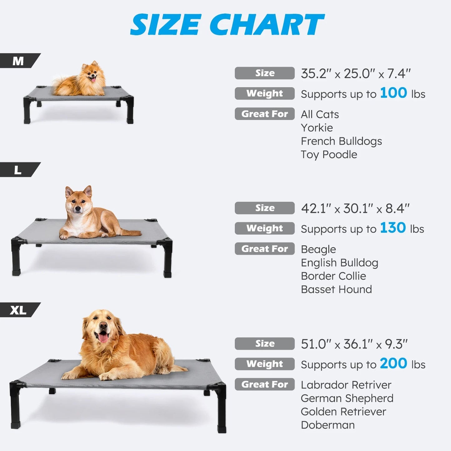 Elevated Cooling Dog Bed with Breathable Mesh Chronoscape
