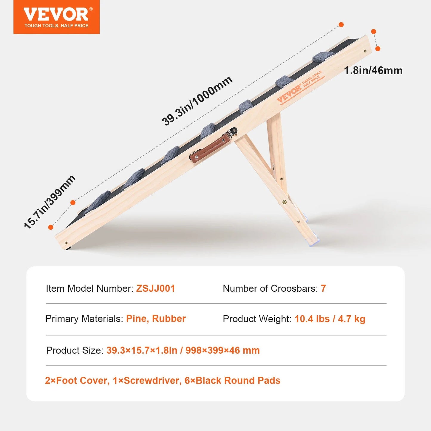 Foldable Adjustable Wooden Dog Ramp with Anti-Slip Surface Chronoscape