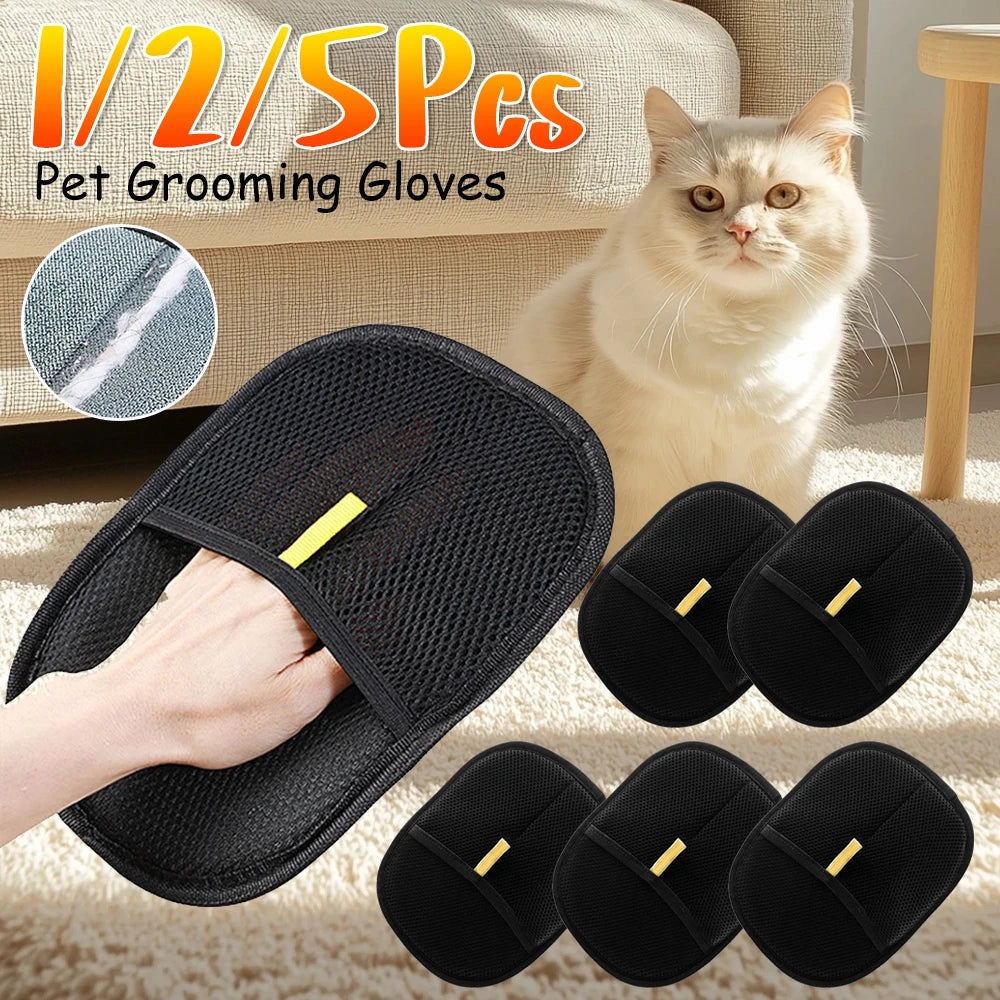Double-Sided Pet Hair Remover Grooming Gloves Chronoscape