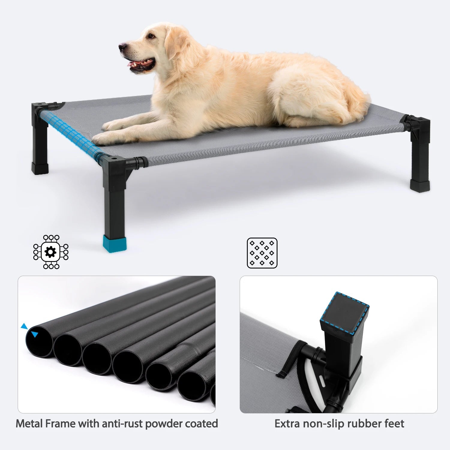 Elevated Cooling Dog Bed with Breathable Mesh Chronoscape