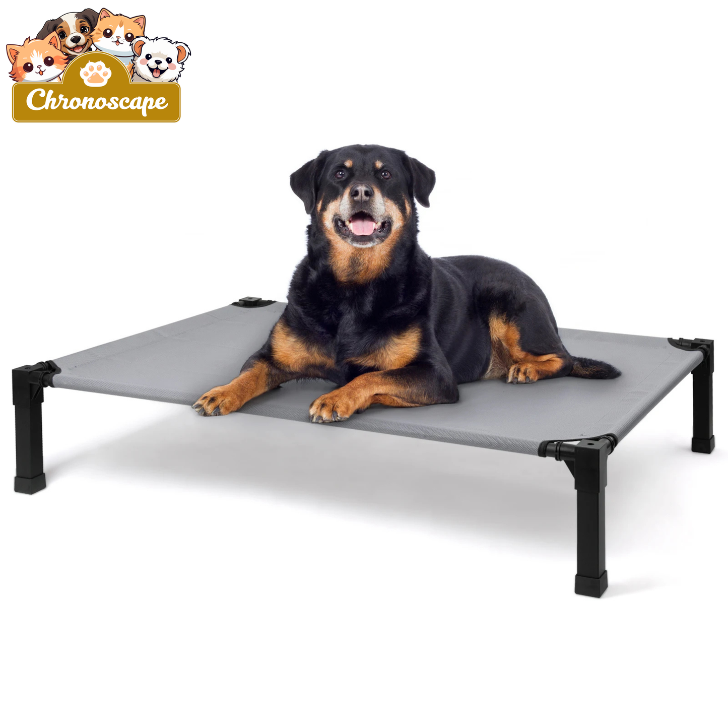 Elevated Cooling Dog Bed with Breathable Mesh Chronoscape