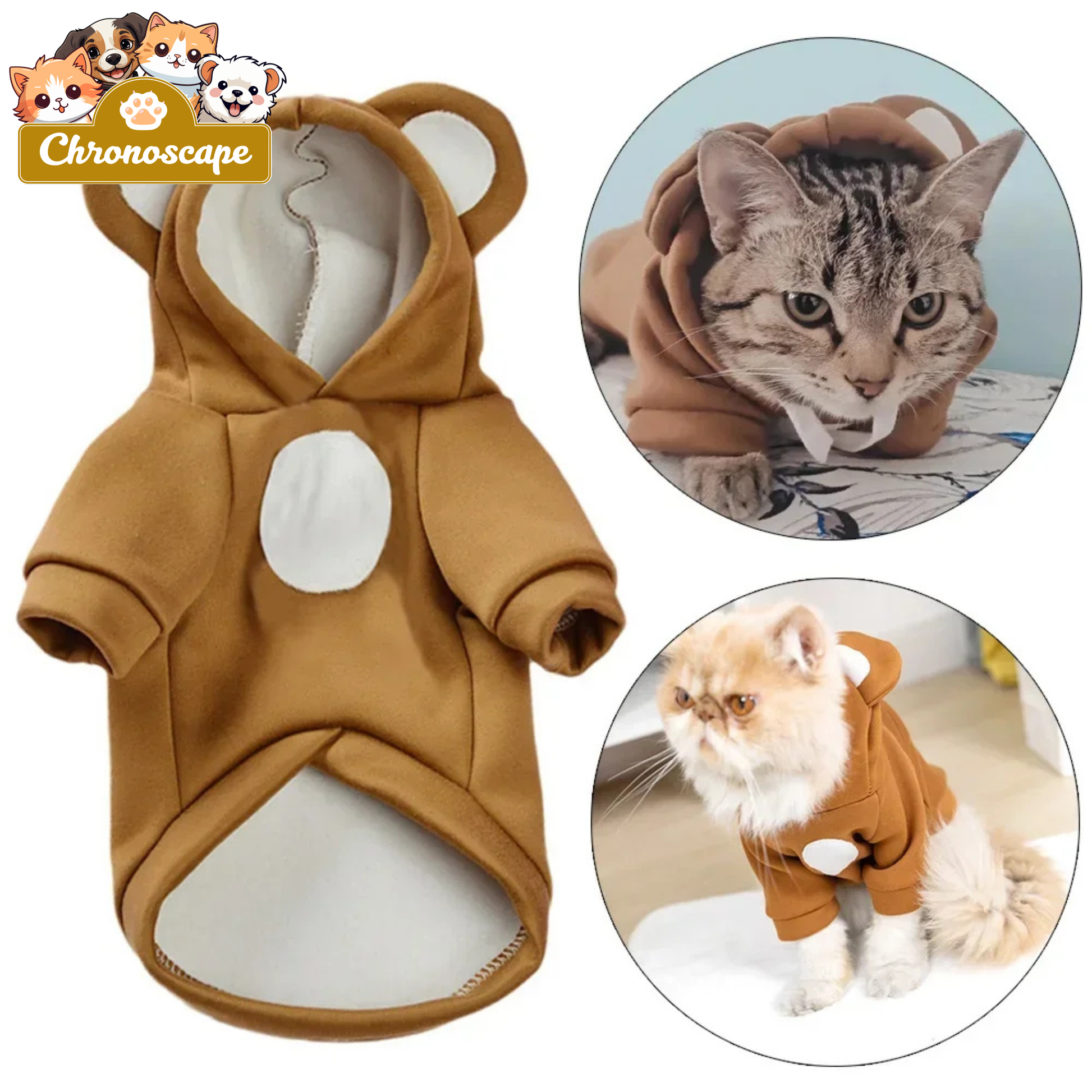 Winter Hoodie Sweater for Hairless Cats & Kittens Chronoscape