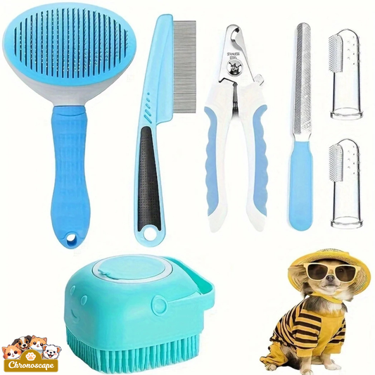 7-Pack Pet Grooming Kit for Dogs & Cats Chronoscape