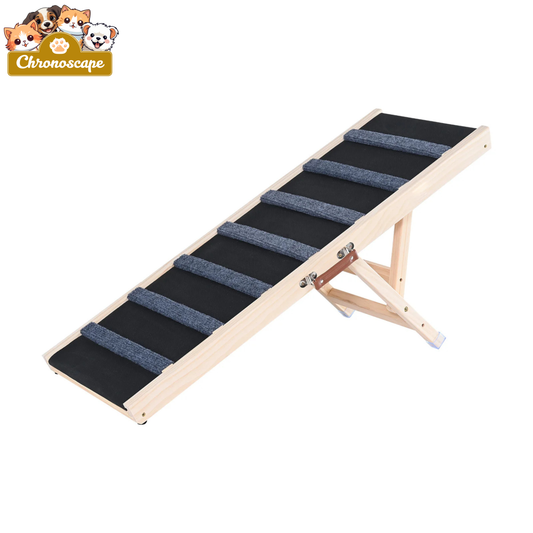 Foldable Adjustable Wooden Dog Ramp with Anti-Slip Surface Chronoscape