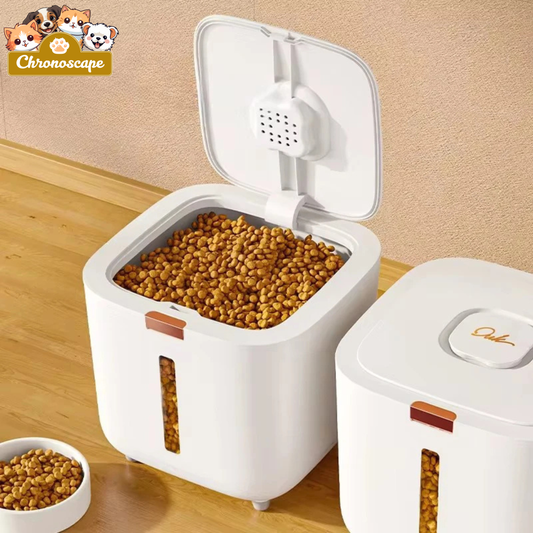 Sealed Pet Food Storage Barrel for Cat & Dog Food Chronoscape