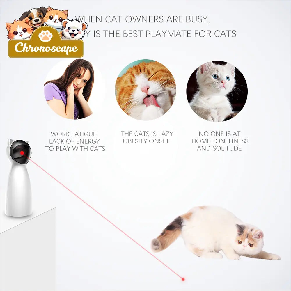 Creative Cat Pet LED Laser Funny Toy Smart Automatic White Toys
