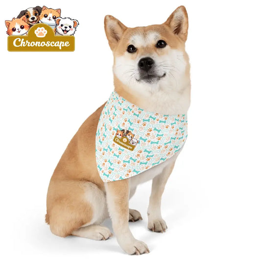 Dog Bandana Collar — Cute Paw Print & Bone Pattern Pet Scarf L Pets
