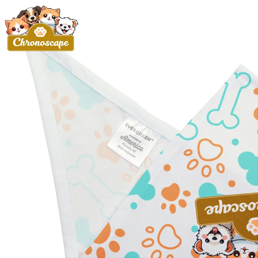 Dog Bandana — Cute Bones & Paws Pattern Pet Scarf 27’’ × 13’’ Pets