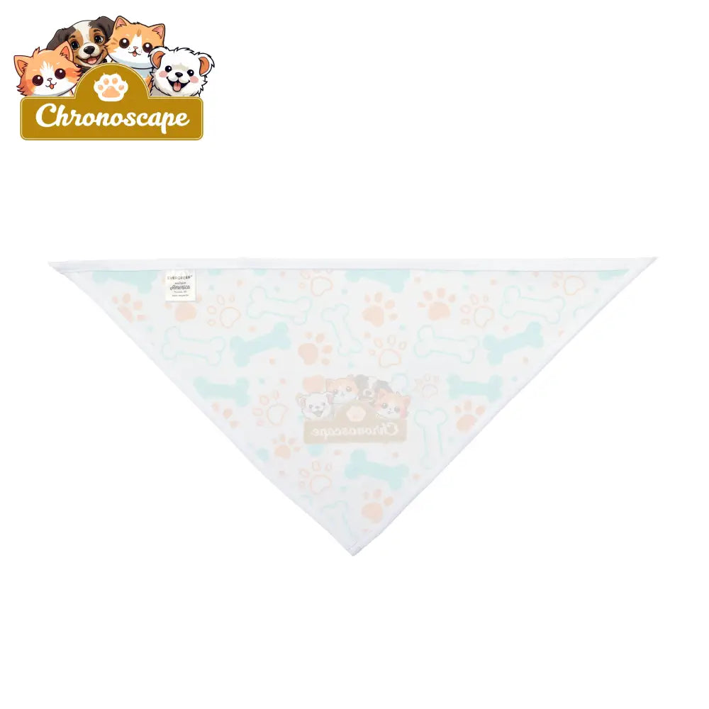 Dog Bandana — Cute Bones & Paws Pattern Pet Scarf 27’’ × 13’’ Pets
