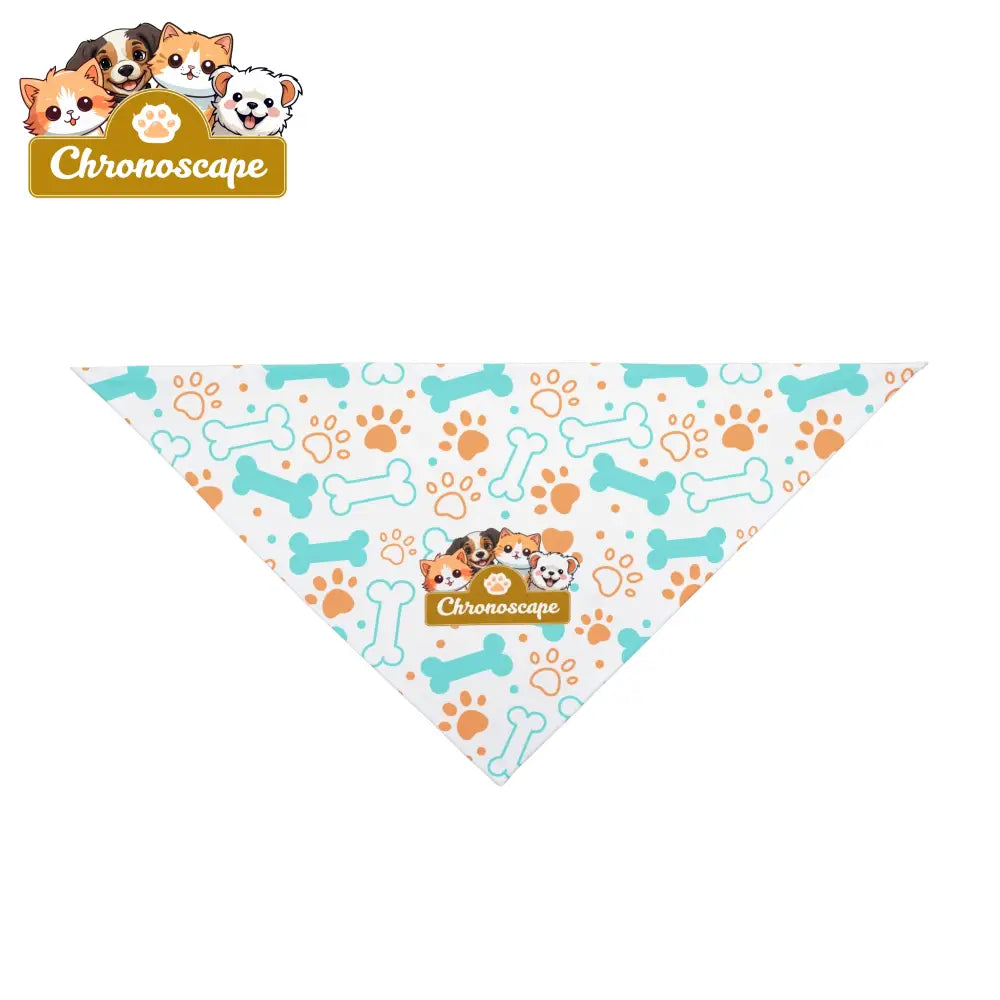 Dog Bandana — Cute Bones & Paws Pattern Pet Scarf 27’’ × 13’’ Pets
