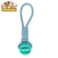 Durable Rubber Ball Chew Toy with Cotton Rope Blue Toys