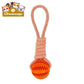 Durable Rubber Ball Chew Toy with Cotton Rope Orange Toys