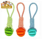 Durable Rubber Ball Chew Toy with Cotton Rope Toys
