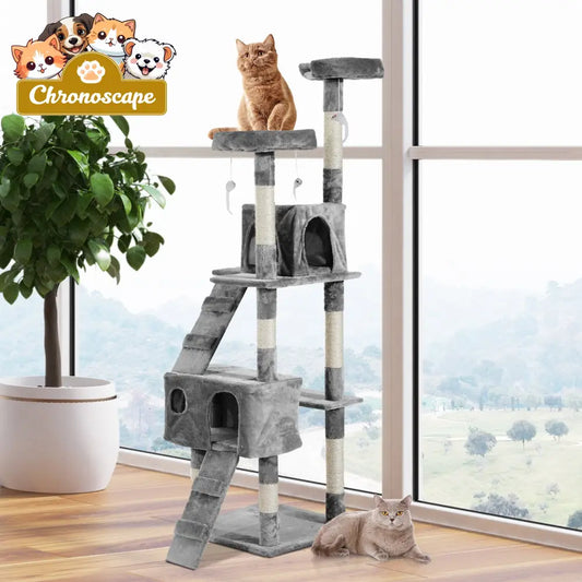 PawHut 67-inch Multi-Level Cat Scratching Tree Kitty Activity Center Home & Garden