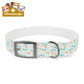 Pet Collar — Cute Paw & Bone Pattern Adjustable Dog Collar (Blue & Tan) L / Gun Metal / TPU Pets
