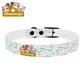 Pet Collar — Cute Paw & Bone Pattern Adjustable Dog Collar (Blue & Tan) Pets