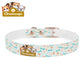 Pet Collar — Cute Paw & Bone Pattern Adjustable Dog Collar (Blue & Tan) Pets