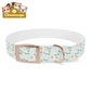 Pet Collar — Cute Paw & Bone Pattern Adjustable Dog Collar (Blue & Tan) Pets