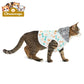 Pet Hoodie - Cute Bones & Paws Pattern Dog Hoodie with Grey Paw-Print Hood Pets