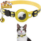 Reflective Airtag Case Collar for Cats and Dogs Neck 22-32cm / Yellow Leashes Collars & Petwear