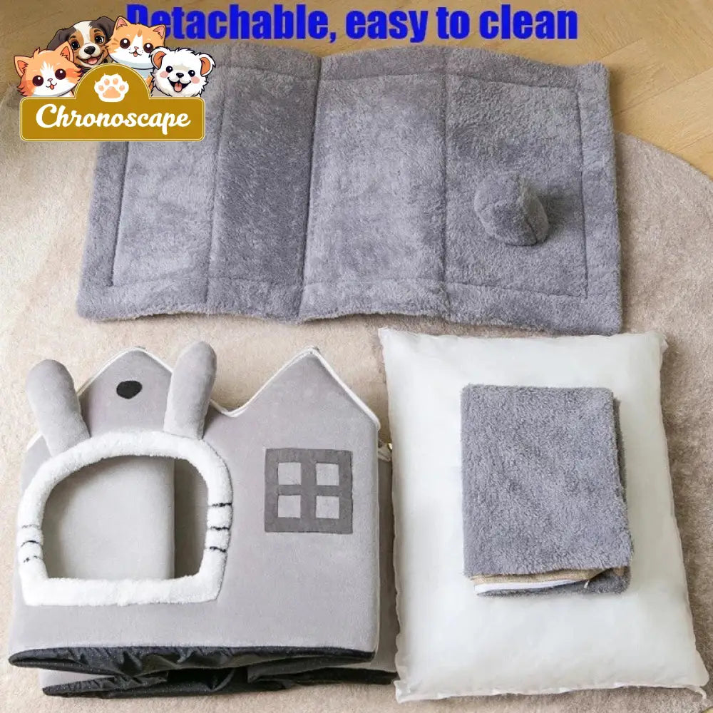 Removable Roof Plush Pet House Pets