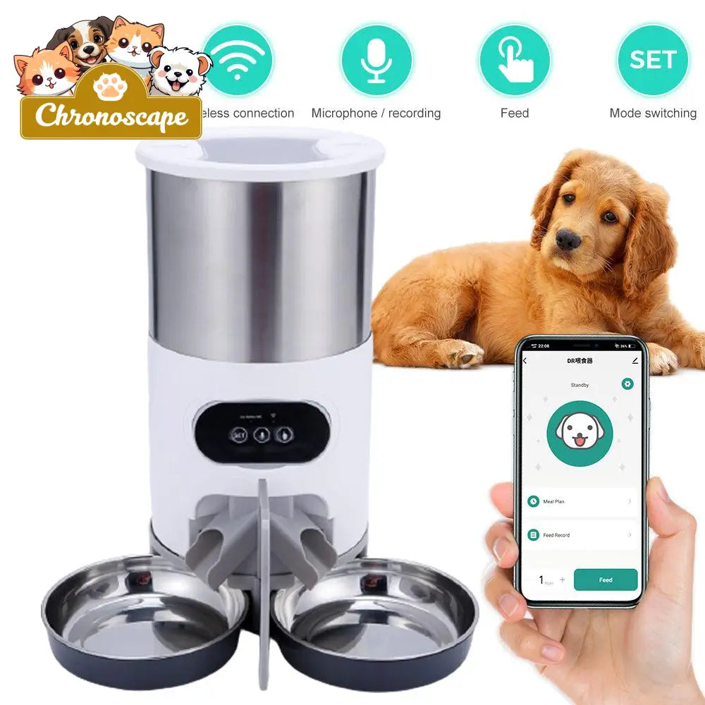 Smartpaws Remote-Controlled Pet Feeder: Automatic Food Dispenser With Pets
